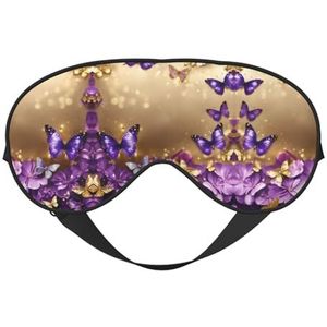 Paarse vlinderprint, uniseks, ultrazacht, lichtblokkerend oogmasker voor optimaal comfort