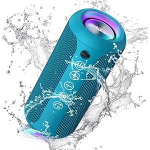 Ortizan Bluetooth luidspreker, bleutooth box met ledlicht, draagbare mini-muziekbox met handsfree-functie, IPX7 waterbescherming en 360° surround sound, draadloze outdoor luidspreker met AUX, TF
