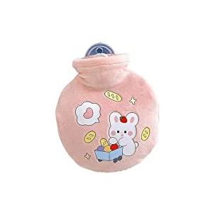DieffematicRSD Warmwaterkruik Leuke Cartoon Handwarmer Zak Draagbare Goede Afdichting PVC Pocket Mini Warmwaterkruik Warme Voeten Warmwaterzak for Thuis (Color : Foundation Rabbit)