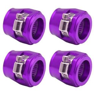 4-delige AN4 AN6 AN8 AN10 AN12 universele slangafsluitklemset, brandstofleidingsclip en koelerolie-eindaansluiting voor gemodificeerde autoslangverbindingen (paars AN6)