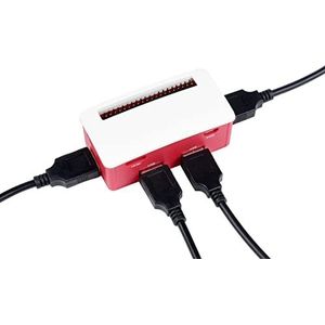 USB HUB Box Kit voor Raspberry Pi Zero/Zero W/Zero WH, Extended 4x USB-poorten compatibel met USB 2.0/1.1, USB HUB-hoed (B) binnen, met Pogo Pin Design, mat gepolijst oppervlak, mooi en stofdicht
