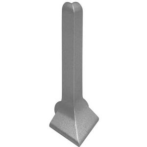 PROVISTON Buitenhoek voor metalen plinten | hoogte 80 mm | metalen plinten accessoires gegoten zilver