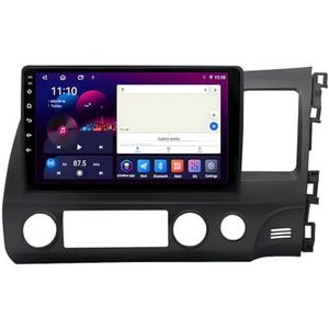 Android 13 GPS Navigation Stereo voor Honda Civic 2006-2011 9 Inch 2 Din Car Stereo Radio met CarPlay AHD Omgekeerd beeld Bedieningselementen op het stuur Bluetooth(B,S1 1G+32G)
