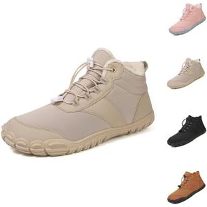 Winter Barefoot Wandelschoenen, Wandelen Winter Schoeisel Blotevoetenschoenen Dames, Vijf Vinger Sneakers Wandelen Schoenen Voor Wandelen Wandelen, Beige, 44.5 EU breed