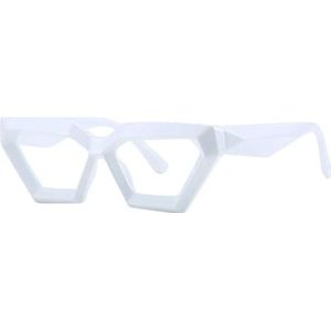 Halloween-cadeau Modieuze montuur, Cat Eyes Brilmontuur met Glazen Unisex Multicolor 143x150mm(White)