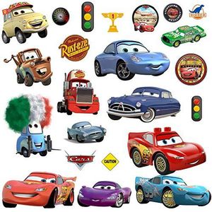 Colourful Cars 3 Cartoon muurstickers voor slaapkamers jongens en meisjes muurschildering sticker