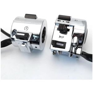 LED Stuurschakelaar Rechter- Of Linkerzijde Verchroomde Bedieningsschakelaar Voor GY6 Bromfiets Retro Scooter 125cc 150cc(Right and left)
