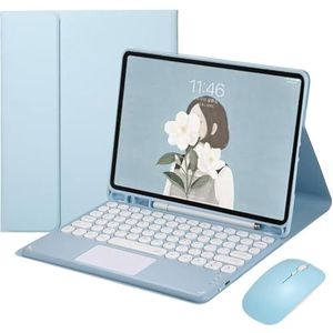 Toetsenbordhoes voor Samsung Galaxy Tab S11 Ultra 14,6"" 2025 (SM-X930/X936B), Magnetisch Afneembaar Draadloos Toetsenbord Met en Bluetooth-muis,Blauw