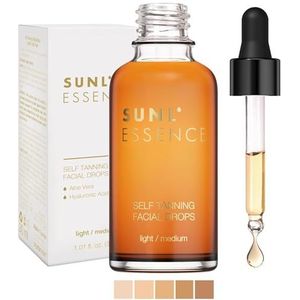 Sunl'Essence Zelfbruiningsconcentraat, zelfbruinend gezicht, bruiningsdruppels om aan een vochtinbrengende crème toe te voegen, zelfbruiner, zonder vlekken, licht/midden