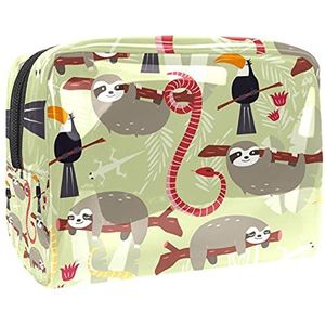 Waterdichte cosmetische tassen, Gelukkig Nieuwjaar schattige dierlijke luiaard reizen cosmetische tassen, multifunctionele draagbare make-up tassen, reizen cosmetische tas organizer voor vrouwen