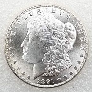 LKTingBax 1891 Zeldzame Liberty Morgan Dollars Een-Dollar Replica Munten -Grote Amerikaanse Oude Munt - Oncirculeerde Hobo Nikkel USA Morgan Dollar Coin Kopie Type maken het leven gemakkelijker