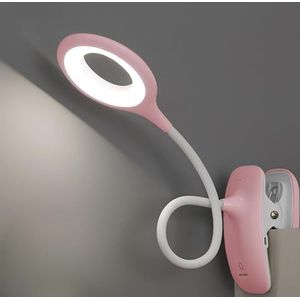LED Clip Licht - Leeslamp - Roze - USB Oplaadbaar - Flexibele Hals Klem Lamp