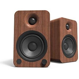 Kanto YU4WALNUT Bluetooth-luidsprekers met voeding - 140 watt - phono-voorversterker (walnoot)