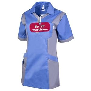 Clinotest Julia dameskiel, gezondheidszorg, voor de verzorging, werkkleding, in trendy kleuren, Metro Blue / Hosp. grijs., L