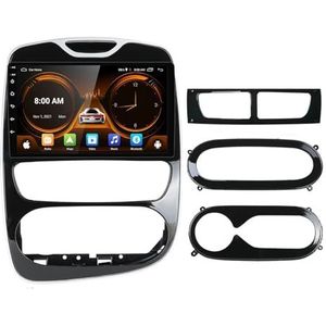 Dubbele DIN Android 14 autoradio voor Renault Clio 4 2012-2018 9 Duim QLED Touch screen-met Draadloze Carplay Android Auto GPS navigatie 4G WiFi Stuurwielbediening achteruitrijcamera(P4 4G+WIFI 8Core