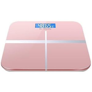 Lichaamsvetweegschaal LCD Blauw Scherm Elektronische Weegschaal HD-display Opladen Via USB Bluetooth-compatibel For Thuiskantoorbenodigdheden Gemakkelijk Te Gebruiken(Pink-Battery)