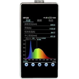 Digitale venstertintmeter, HP320/HP330 draagbare spectrometer spectrale verlichtingssterktemeter, kleurtemperatuurmeter draagbare spectrale analysator 380-780nm voor nauwkeurig filmglas testen van ven
