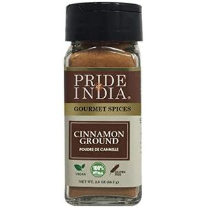 Pride Of India - Organic Cinnamon (Indiase) Grond- 1.75 oz 49.6 GM) Dual Sifting Jar - Natural & Ferlly Ground Indian Spice, Instant Add-on