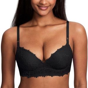 Damen Minimizer Spitze Trägerloser BH mit Bügel ohne Polster ohne Geformte C-H e