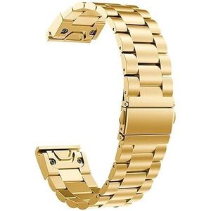 20 22 26mm roestvrijstalen band geschikt for Garmin Fenix ​​7S 7 7X 6S 6 6X Pro 5S 5 5X Plus Instinct 2X 3HR metalen band QuickFit horlogeband (Color : Gold, Size : 20mm Fenix 5S 5SPlus)