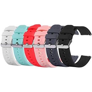 Chofit Bandjes compatibel met Garmin Vivoactive 3/Vivoactive 3 Music/Venu/Venu Sq/Amazfit GTS 2/GTS 2 Mini/GTS 2e Strap, 20 mm vervangende band Quick Release zachte siliconen sportbandjes (set van 6)