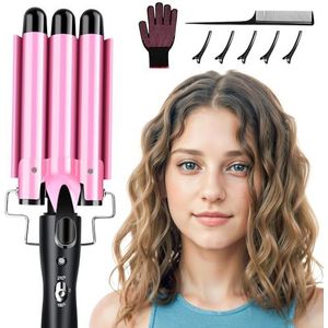 DazSpirit Krultang, krultang voor golvend haar, krultang met kappersgadgets (3 buizen)