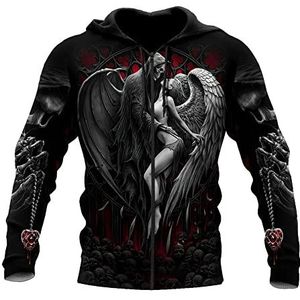 Viking 3D Odin Tattoos Printed Rune Sweatshirt, Harajuku Hooded Pullover Raven Casual Jacket