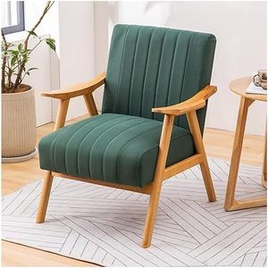FZDZ Massief houten frame tech stof lounge stoel slaapkamer woonkamer fauteuil comfortabele gestoffeerde enkele sofa stoel (H)