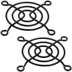 AERZETIX - C15103 - Set van 2 beschermingsroosters voor computerventilatoren 52 x 52 mm - van metaal - kleur zwart