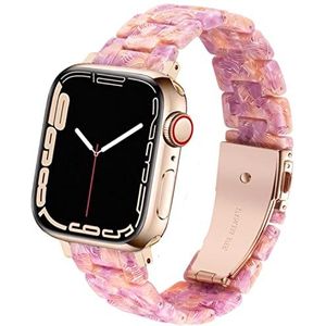 DEALELE Band Compatibel met iWatch 42mm 44mm 45mm 49mm, Kleurrijke Resin Hars Vervanging Horlogebandje voor Apple Watch Series 8/7 / 6/5 / 4/3 / SE/Ultra Women Men, Kleurrijk roze