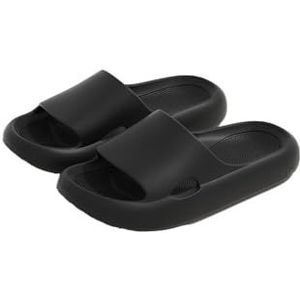 Slippers, Zomer for mannen | Lichtgewicht en comfortabele schoenen for in de badkamer | Binnen- en buitengebruik,voor dames en heren(Black,49 EU)