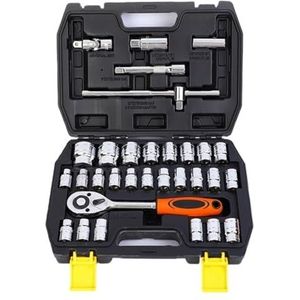 Steeksleutelset, 32-delige Dopsleutelset Gereedschapsset Automonteur Gereedschapsset Voor Autoreparatie Ratelset