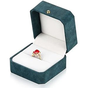 iSuperb Ring Box PU Jewelry Box Woman Jewelry Gift Boxes Single Rings Case Ear Studs Tray Valentine's Day Earrings Organizer Holder for Girls Unisex