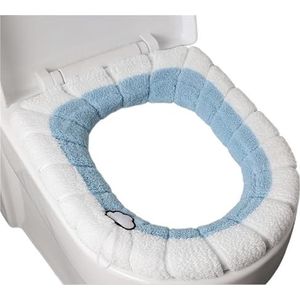 Toiletbrilverwarmer Toiletbrilhoeskussen Multicolor (Grijs)(Blue With Handle)