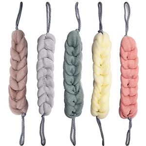 Badspons voor volwassenen, Forreen 5 stuks rugscrubber mesh rekbare vlechten douchespons zachte exfoliërende massagespons voor mannen vrouwen lichaam schrobben in douche badkamer