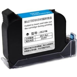 JS21M 12,7 mm draagbare thermische inkjetprinter, snel drogende eco-solventinktcartridge for ongecodeerde draagbare printers Lichtgewicht en handig(1 Blue ink)