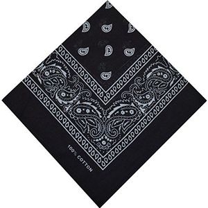 Bandana halsdoek, biker, 1, 3, 6, 12 stuks, Nikki-doek, sjaal, paisley, hoofddoek, 100% katoen, zwart, 1er