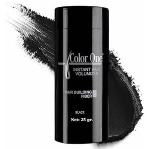 Strooihaar voor dun haar, natuurlijk, waterbestendig, voor mannen en vrouwen, haarvezels voor onmiddellijke haarverdichting, haaruitval lamineren, haarpoeder, aanzetpoeder (enkele verpakking, zwart)