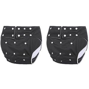 2 Set van Volwassen Luier Wasbaar Incontinentie Voor Oude Mensen Geurvrije Taille Grote Maat Zwart