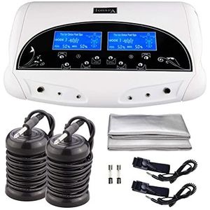 LMEILI Ionische voetenbadmachine, ionische voetdetoxmachine, Ionische detox-voetbad, SPA-systeem voor 2 gebruikers, LCD-voetbad reinigt spa-systeem met 2 heupbanden, 2 polsbanden, 2 arrays