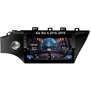 Android 10 Bluetooth Autoradio Dubbel Din Multimedia Speler 9 inch Touchscreen Auto Stereo Voor Kia Rio 4 2016-2019 Met GPS Ondersteuning Spiegel Link/Stuurbediening Dual USB Backup Camera (Color : A