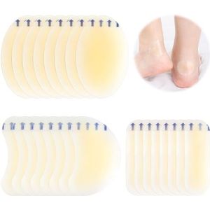 Blisterpleisters Bandages, 24 stuks hydrocolloïde verbanden, onzichtbare blisterpleisters bandages, hydrocolloïde gel blisterkussen pads, zelfklevende voetblaar Guard Pads waterdicht