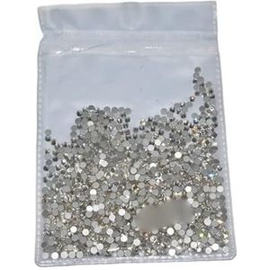 Glitter Crystal Nail Art Steentjes SS3-SS30 Plaksteen Clear Niet Hot Fix Steentjes Lijm Op Nail Art Decoraties-Clear SS10 1440pcs