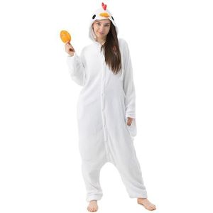 Katara 1744 - kippenkostuum, onesie/jumpsuit, eendelige body voor volwassenen, dames en heren, als pyjama of pyjama, uniseks, veel verschillende dieren
