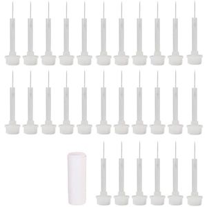 Wangyaohan Vervanging Nagellak Borstel Kit Wegwerp Nail Art Borstel Set Met Handvat Dip Poeder Vloeibare Vervanging Borstels Fijne Nail Art Borstel Zachte Borstels Nagelborstels, 25 stks/Doos