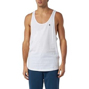 G-Starvoor mannen. D22544-C627-110 Lash Muscle Mouwloos T-shirt wit (XS), Casual, Biologisch katoen, Duurzaam