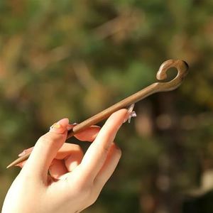 Chinese haarstok eenvoudige houten haarvork zwart sandelhout haarspelden clips haarsticks voor vrouwen meisjes haar ornamenten haar eetstokje (kleur: 19)
