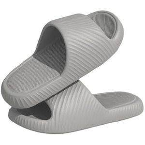 EKsma Glijbanen voor dames en heren, EVA antislip, doucheslippers badkamer sandalen massage huisslippers voor binnen en buiten, Grijs, 42 EU