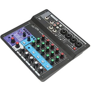 Audio Mixer, Multi-Charge 48V Fantoomvoeding Geluid Draagbare Console 24 6-Kanaals DSP Effecten voor Muziekproductie (EU-stekker)