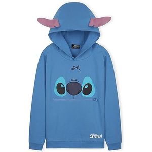 Disney Hoody Kids Stitch of Baby Yoda, hoody voor kinderen, meisjes 7-14 jaar, jongeren, coole capuchontrui, Blauw stiksel, 7-8 Jaren